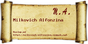 Milkovich Alfonzina névjegykártya